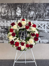 Load image into Gallery viewer, Red &amp; White Wreath
