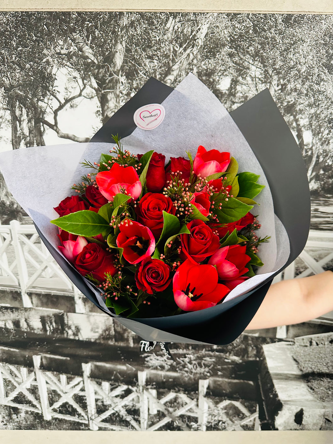 Enchanted Love - Red Roses & Tulips - SYDNEY - IN STOCK