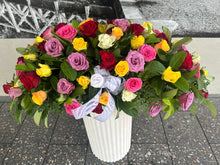 Load image into Gallery viewer, Coloured Roses Casket Cover
