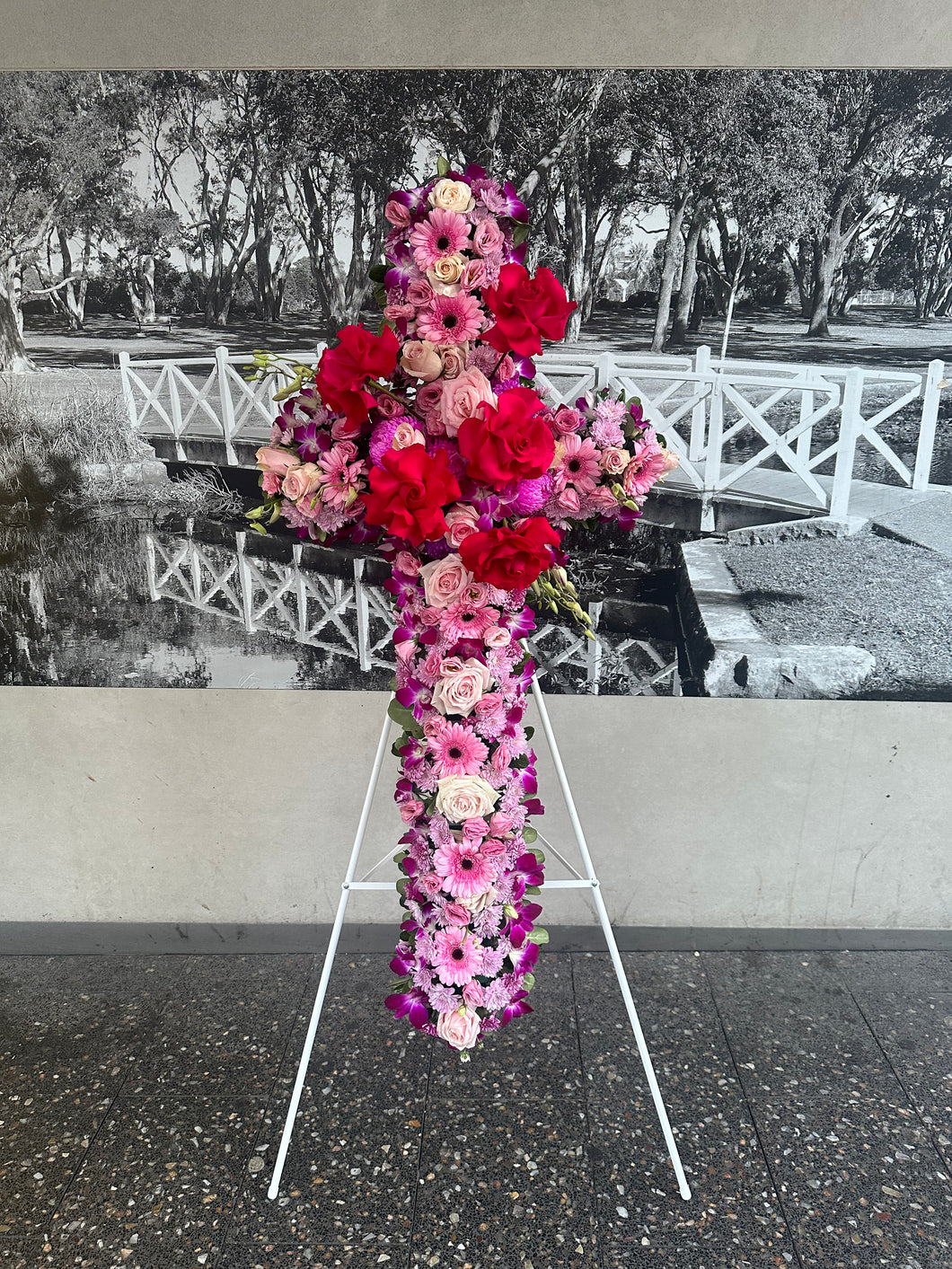 Luxe Pink Funeral Cross