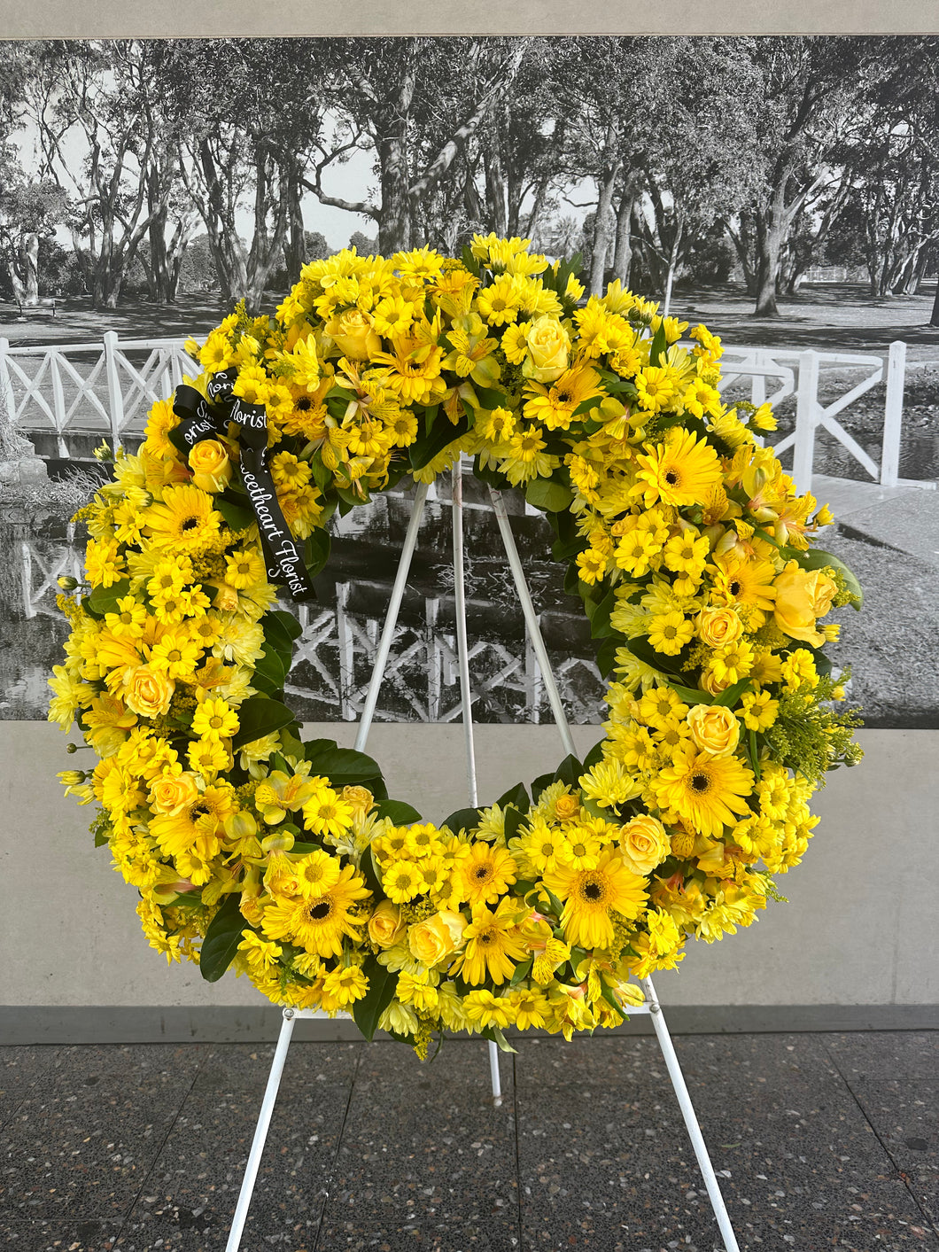 Yellow Funeral Wreath