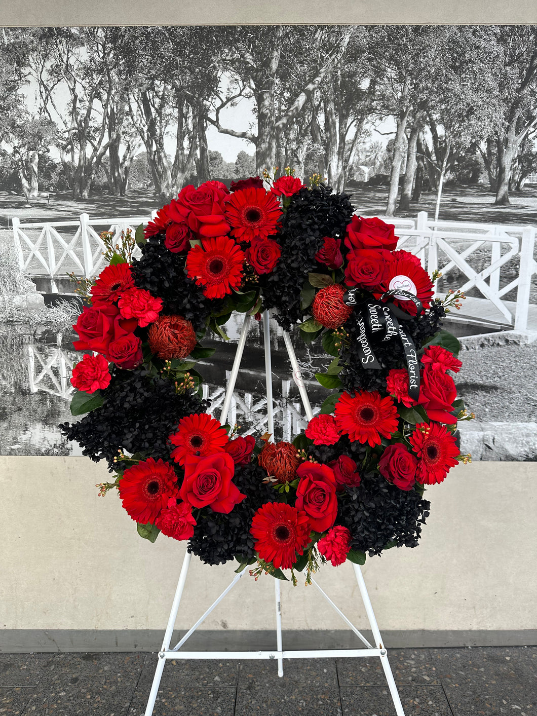 Black and Red Wreath