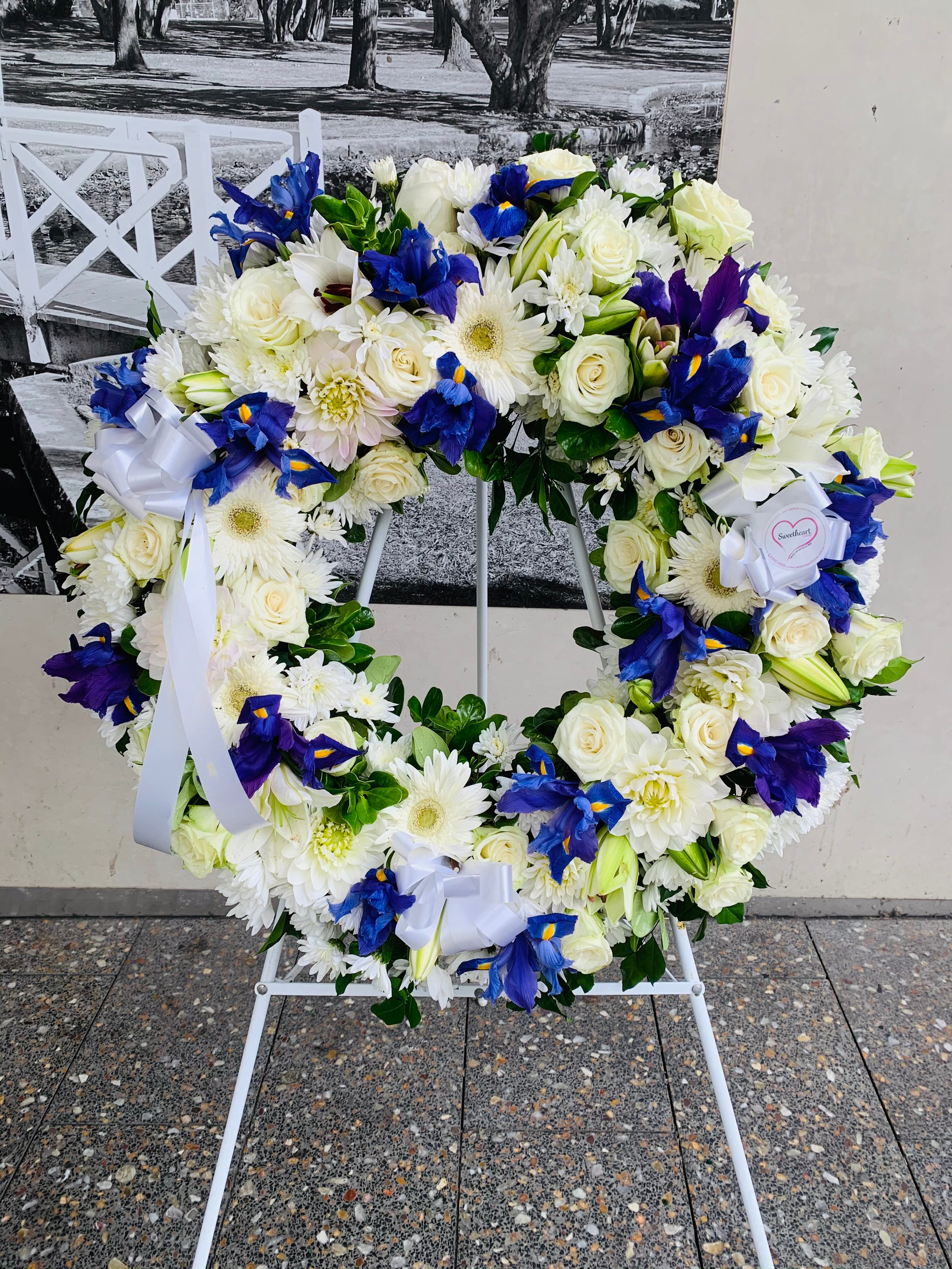 Blue & White Wreath